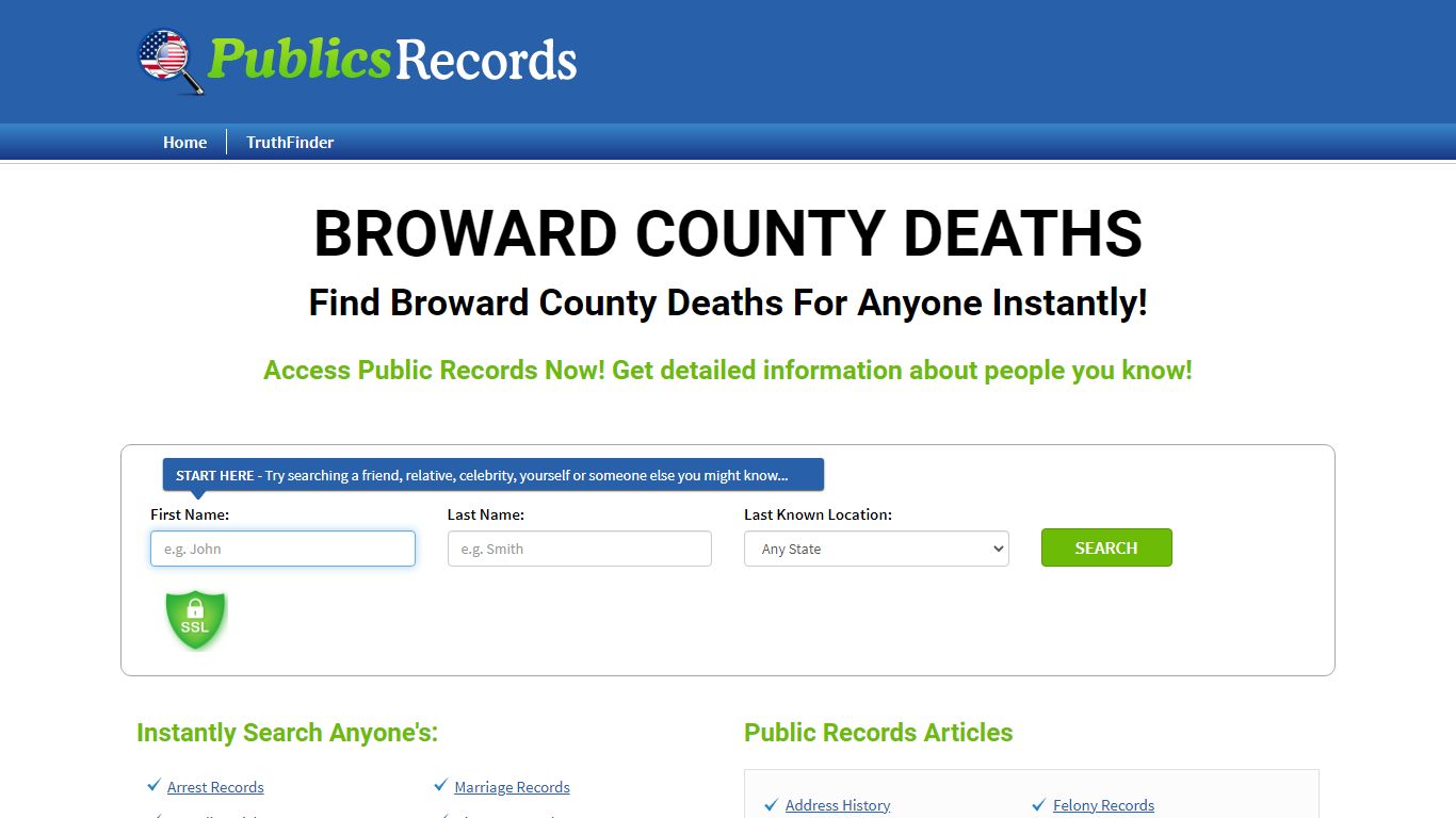 Find Broward County Deaths For Anyone Instantly!
