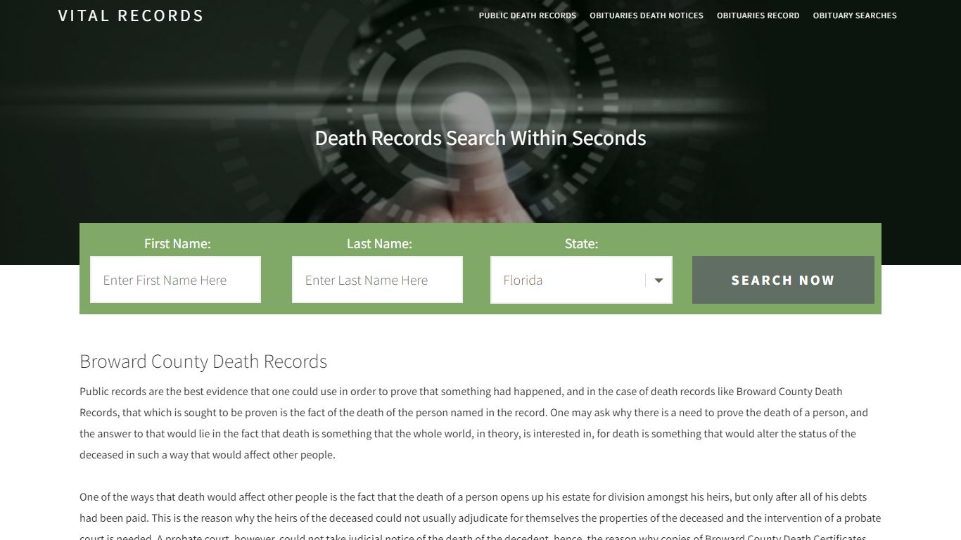 Broward County Death Records