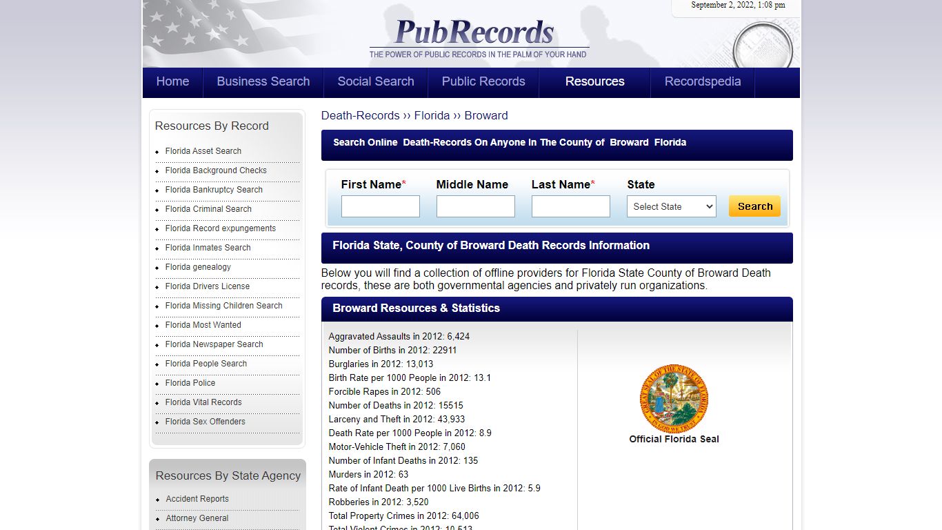 Broward County, Florida Death Records - Pubrecords.com